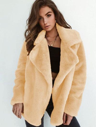 Emilia | Kunstpelzmantel Damen Lässiger Oversized Teddyfell Kurzmantel