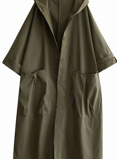Clara | Langer Kapuzenmantel für Damen wasserabweisend Oversized Trenchcoat