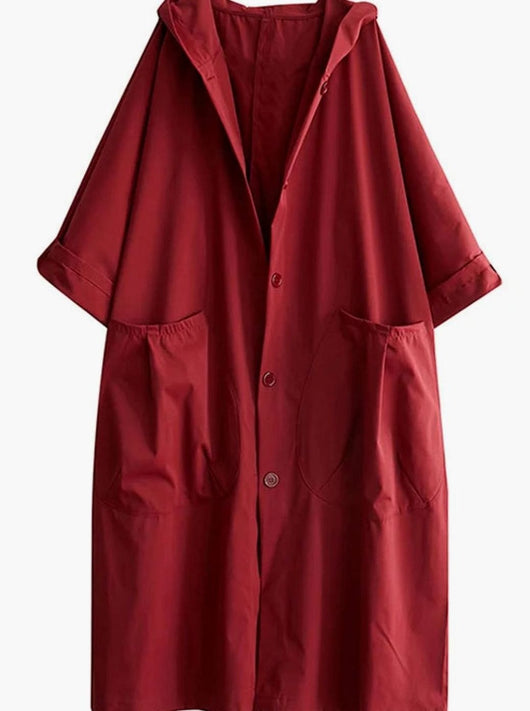 Clara | Langer Kapuzenmantel für Damen wasserabweisend Oversized Trenchcoat
