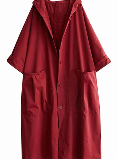 Clara | Langer Kapuzenmantel für Damen wasserabweisend Oversized Trenchcoat