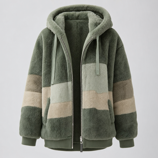 Larkhill Oversized Fleece Jacket in army green, product shot
