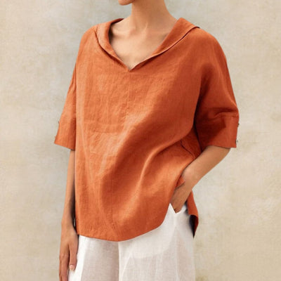 Daniela | Damen Frühling Locker Geschnittenes V-Neck Top