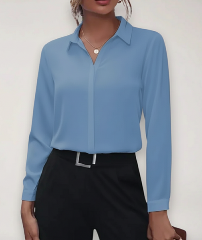 Stefanie | Damen Maßgeschneiderte Bluse mit Knopfleiste für Büro-Outfits