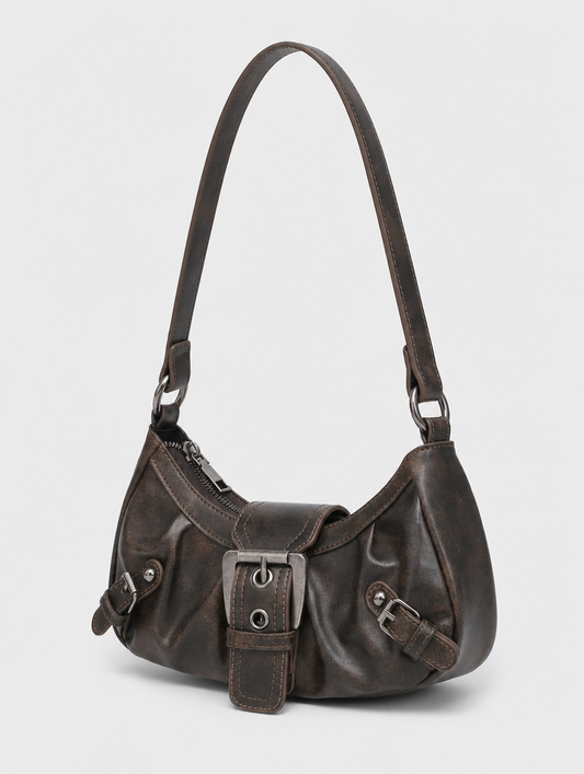 Locksley Buckle Baguette in coffee brown
