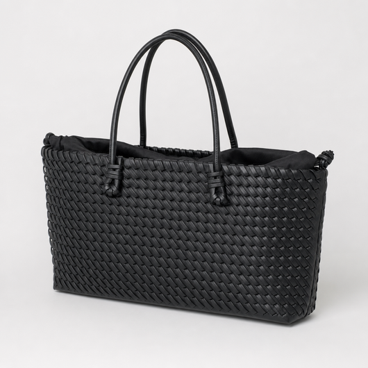 Ludgate Woven Tote in black
