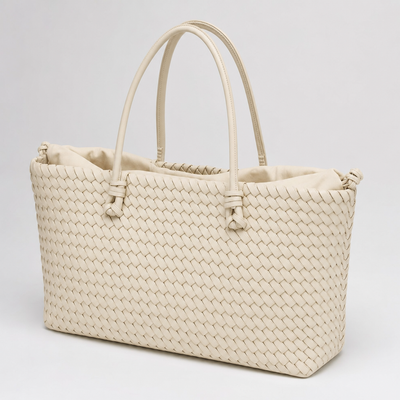 Ludgate Woven Tote in cream