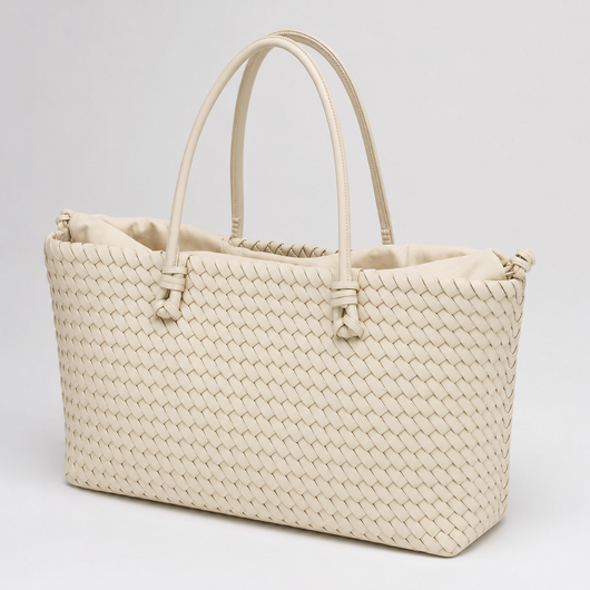 Ludgate Woven Tote in cream