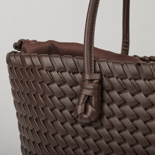 Close-up of the basket weave on the Ludgate Woven Tote
