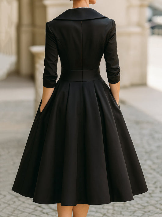 Helga | Damen Frühlings-Klassisches Wickel-Midikleid