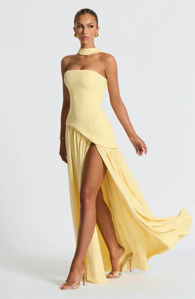 Johanna | Damen Asymmetrisches Maxi Kleid für Hochzeitsgäste