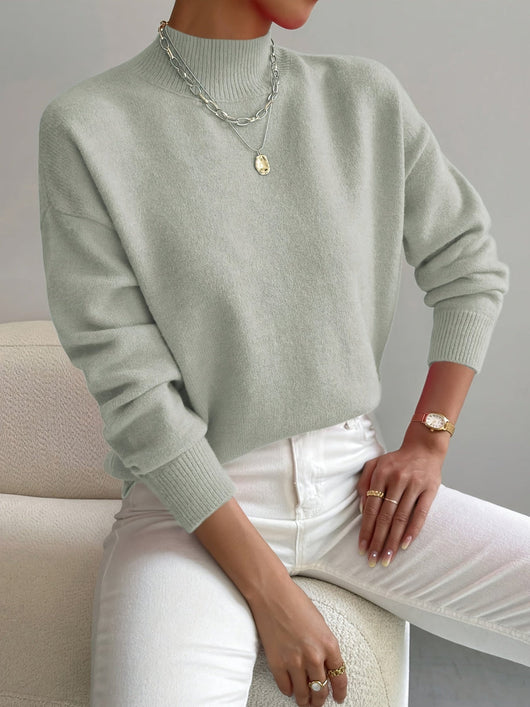 Eva | Damen Frühlings Mock Neck Pullover