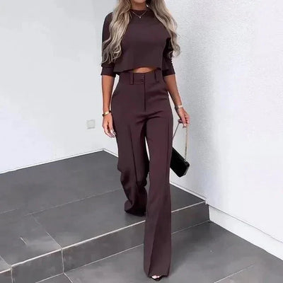 Verena | Damen Zweiteiliges Hosen-Set mit langärmligem Oberteil