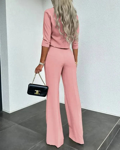 Verena | Damen Zweiteiliges Hosen-Set mit langärmligem Oberteil