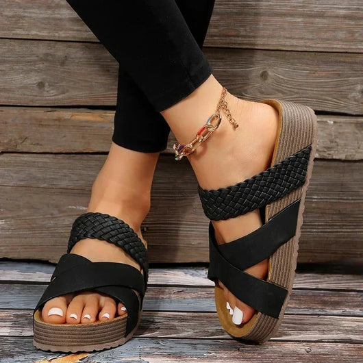 Daniela | Damen Plattform Slide Sandalen