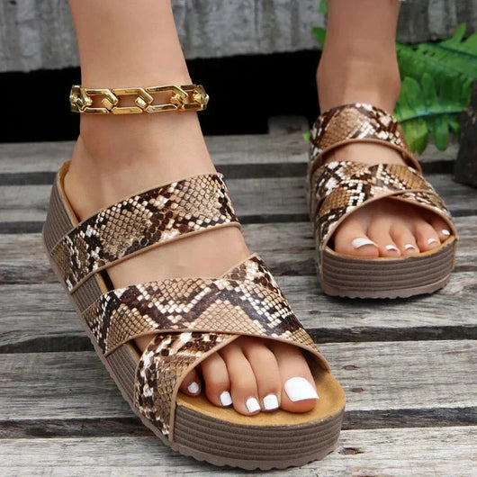Daniela | Damen Plattform Slide Sandalen