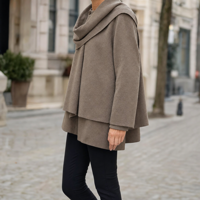 Oakworth Shawl Collar Padded Parka in dark khaki, side view