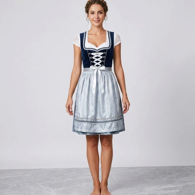 Elfriede | Oktoberfest Dirndl Kleid Damen Rüschenbluse Schürze Trachtenkleid