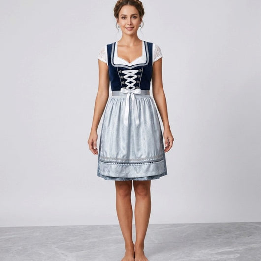 Elfriede | Oktoberfest Dirndl Kleid Damen Rüschenbluse Schürze Trachtenkleid