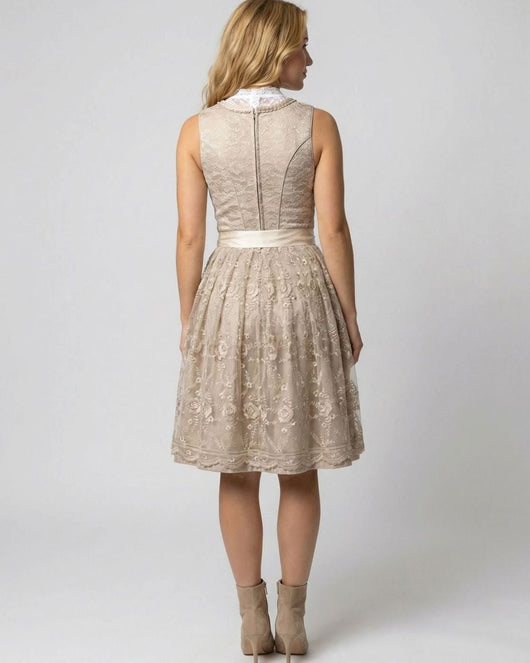 Leonie | Oktoberfest Dirndl Kleid Damen Spitzenbluse Blumenstickerei Trachtenkleid