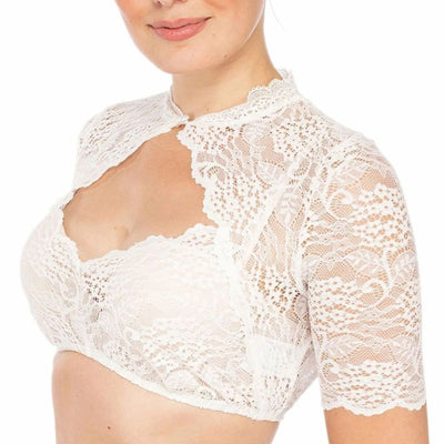 Annika | Oktoberfest Dirndlbluse Damen Elegante Spitzen-Trachtenbluse