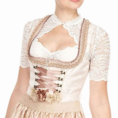 Annika | Oktoberfest Dirndlbluse Damen Elegante Spitzen-Trachtenbluse