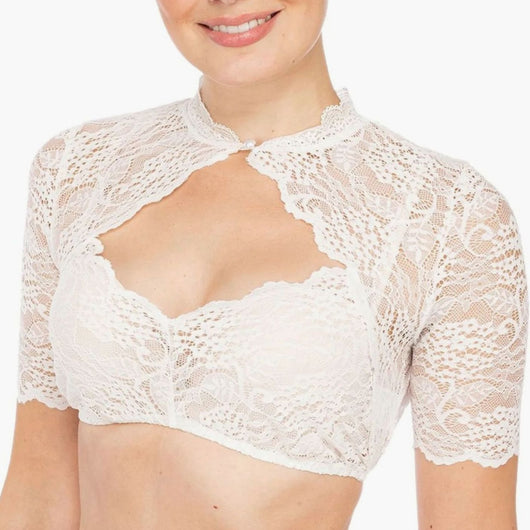 Annika | Oktoberfest Dirndlbluse Damen Elegante Spitzen-Trachtenbluse