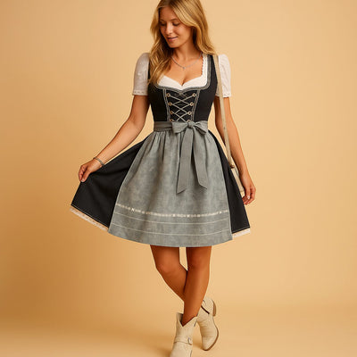 Johanna | Oktoberfest Trachtenkleid Damen Figurbetontes Dirndl Baumwollbluse