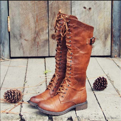 Lena | Damen Hohe Schnürstiefel im Reitstil