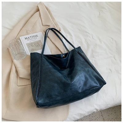 Annika | Retro PU-Leder Tote Bag Damen geräumige Schultertasche