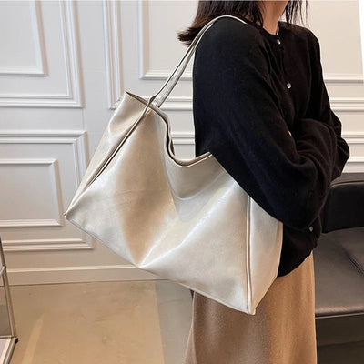 Annika | Retro PU-Leder Tote Bag Damen geräumige Schultertasche