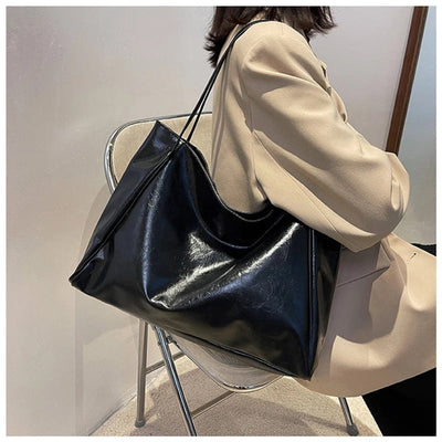 Annika | Retro PU-Leder Tote Bag Damen geräumige Schultertasche