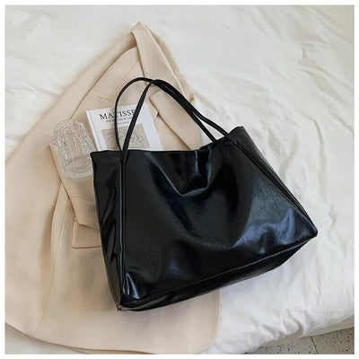 Annika | Retro PU-Leder Tote Bag Damen geräumige Schultertasche