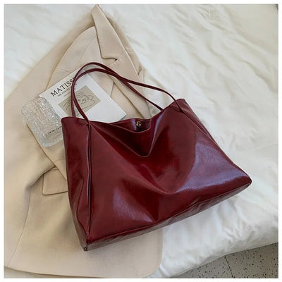 Annika | Retro PU-Leder Tote Bag Damen geräumige Schultertasche