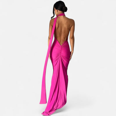 Lara | Damen Maxikleid mit Ein-Schulter-Neckholder