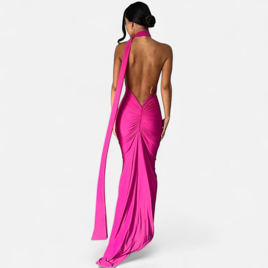 Lara | Damen Maxikleid mit Ein-Schulter-Neckholder