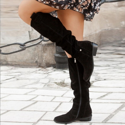 Lara | Damen Freizeit Kniehohe Flache Stiefel