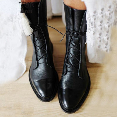 Greta | Stiefel Damen Schnürstiefel Echtleder Wasserdicht Winterstiefel