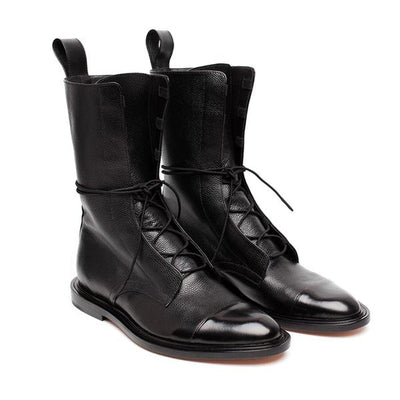 Greta | Stiefel Damen Schnürstiefel Echtleder Wasserdicht Winterstiefel
