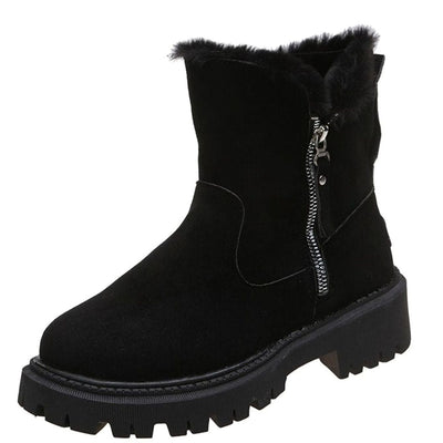 Emilia | Stiefeletten Damen gefütterte Wildleder-Winterstiefel mit Reißverschluss