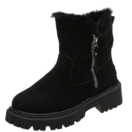 Emilia | Stiefeletten Damen gefütterte Wildleder-Winterstiefel mit Reißverschluss