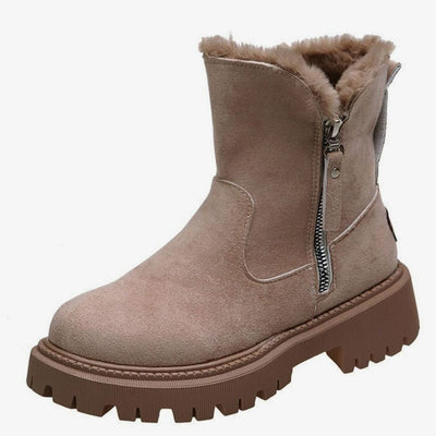 Emilia | Stiefeletten Damen gefütterte Wildleder-Winterstiefel mit Reißverschluss