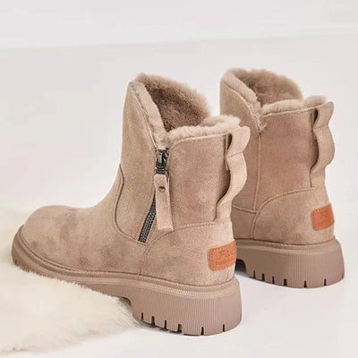 Marlene | Stiefeletten Damen Gefütterte Winterstiefel mit Reißverschluss Plateau