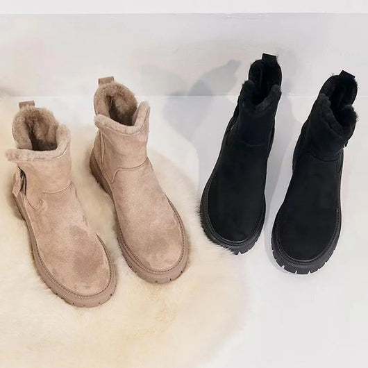 Marlene | Stiefeletten Damen Gefütterte Winterstiefel mit Reißverschluss Plateau