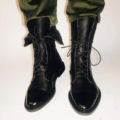 Charlotte | Stiefeletten Damen Vintage Schnürer Öko-Leder Knöchelboots