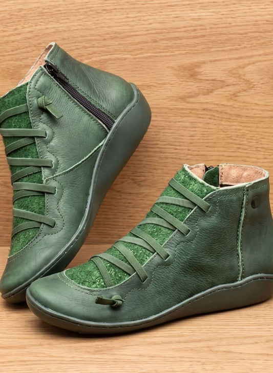 Johanna | Stiefeletten Damen Wasserdichte Schnürstiefeletten mit Reißverschluss