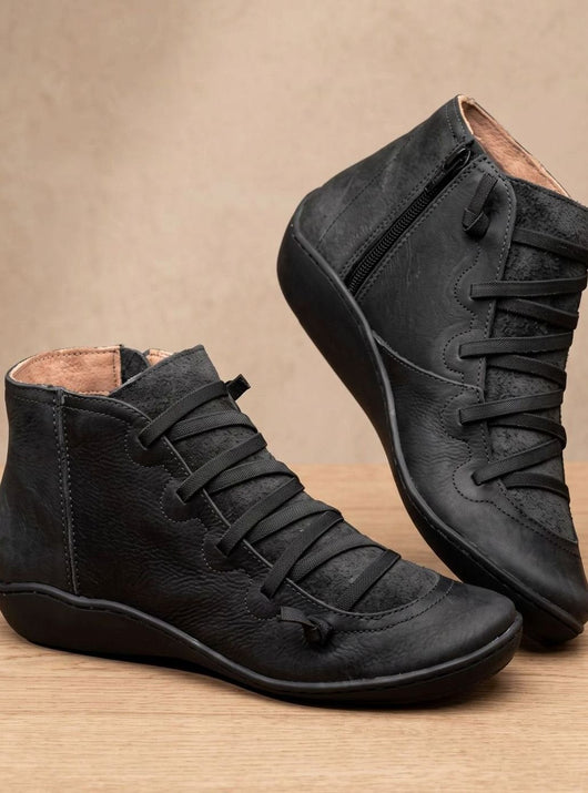 Johanna | Stiefeletten Damen Wasserdichte Schnürstiefeletten mit Reißverschluss