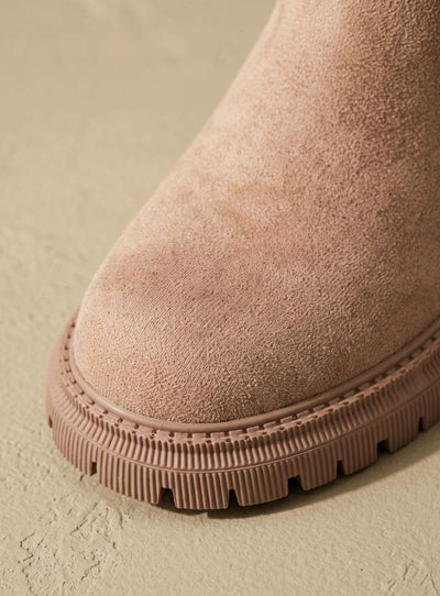 Leonie | Stiefeletten Damen Wildleder Pelzgefütterte Warme Winterstiefel Reißverschluss