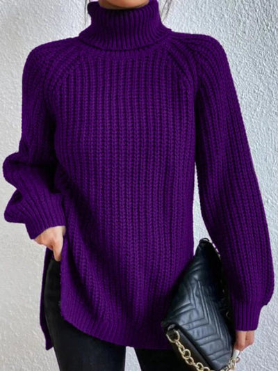 Amelie | Strickpullover Damen Oversize Rollkragen Grobstrick Pullover