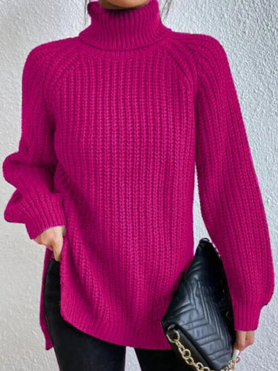 Amelie | Strickpullover Damen Oversize Rollkragen Grobstrick Pullover