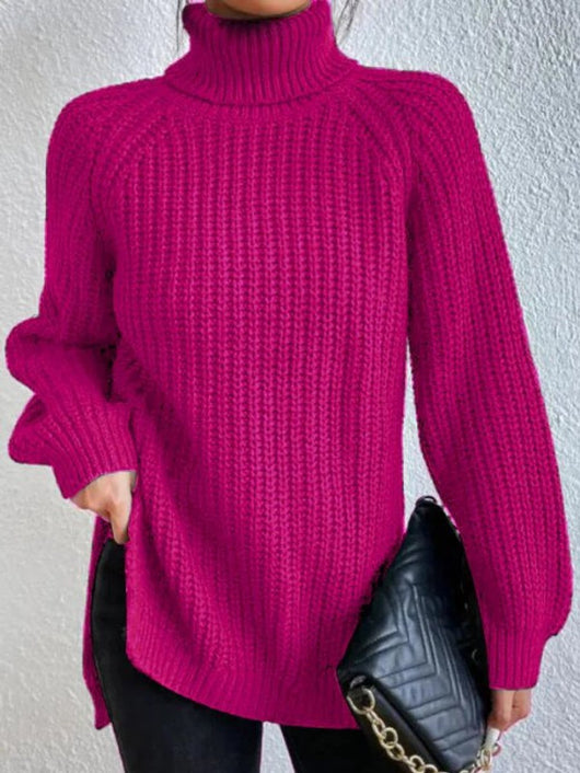 Amelie | Strickpullover Damen Oversize Rollkragen Grobstrick Pullover